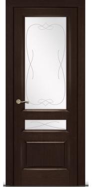 Межкомнатная дверь Ситидорс Малахит-2 Венге Со стеклом