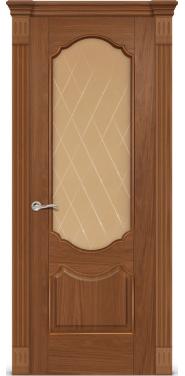 Межкомнатная дверь Ситидорс Гиацинт Американский Орех Со стеклом