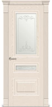 Межкомнатная дверь Ситидорс Элеганс-2 Ясень крем Со стеклом
