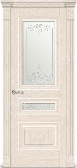 Межкомнатная дверь Ситидорс Элеганс-2 Ясень крем Со стеклом