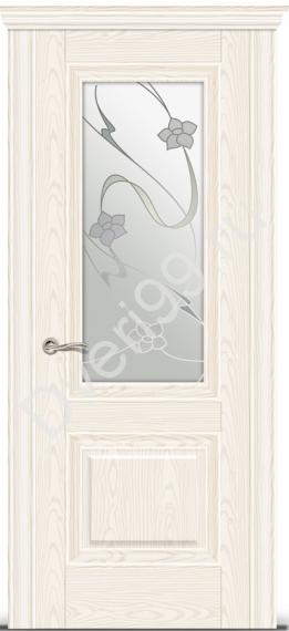 Межкомнатная дверь Ситидорс Элеганс-1 Белый ясень Со стеклом